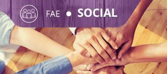 Imagem principal da página FAE Social com pessoas juntando suas mãos